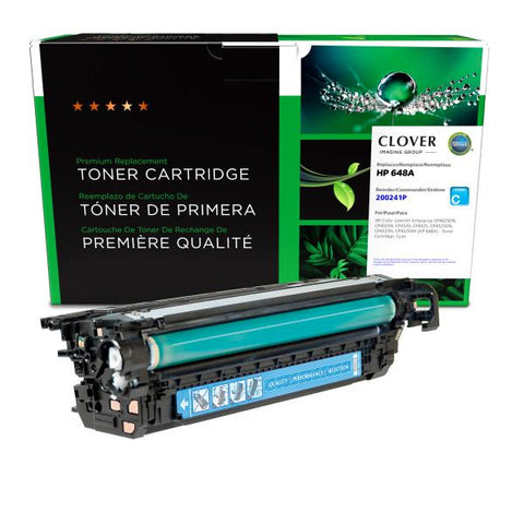 Clover Technologies Group, LLC Remanufactured Cyan Toner Cartridge (Alternative for HP CE261A 648A) (11000 Yield)