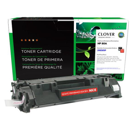 Clover Technologies Group, LLC Remanufactured MICR Toner Cartridge (Alternative for HP CF280A 80A) (2700 Yield)