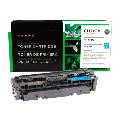 Clover Technologies Group, LLC Clover Imaging Remanufactured Cyan Toner Cartridge (New Chip) for HP 414A (W2021A)