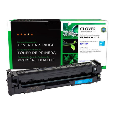 Clover Technologies Group, LLC Clover Imaging Remanufactured Cyan Toner Cartridge (New Chip) for HP 206A (W2111A)