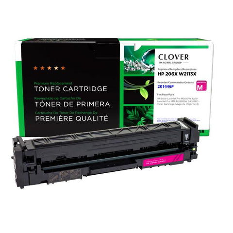 Clover Technologies Group, LLC Clover Imaging Remanufactured High Yield Magenta Toner Cartridge (New Chip) for HP 206X (W2113X)