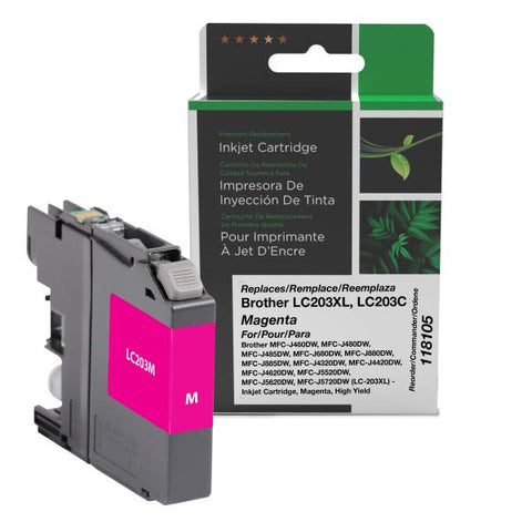 Clover Technologies Group, LLC Remanufactured High Yield Magenta Ink Cartridge (Alternative for Brother LC203M) (550 Yield)