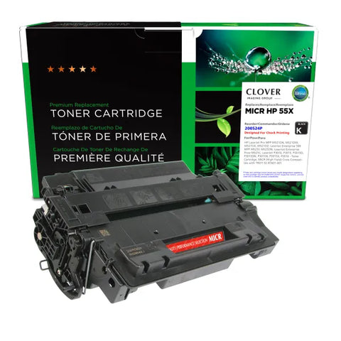 Clover Technologies Group, LLC Remanufactured High Yield MICR Toner Cartridge (Alternative for HP CE255X 55X 02-81601-001) (12500 Yield)