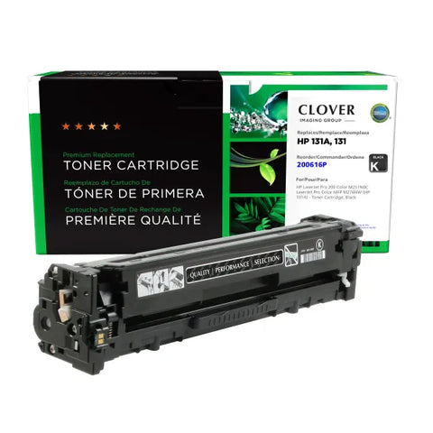 Clover Technologies Group, LLC Remanufactured Black Toner Cartridge (Alternative for HP CF210A 131A Canon 6272B001AA 131) (1600 Yield)
