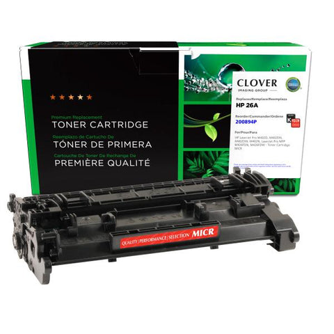 Clover Technologies Group, LLC Remanufactured MICR Toner Cartridge (Alternative for HP CF226A  26A) (3100 Yield)
