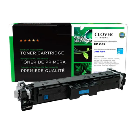 Clover Technologies Group, LLC Clover Imaging Remanufactured High Yield Cyan Toner Cartridge (Reused OEM Chip) for HP 210X (W2101X)