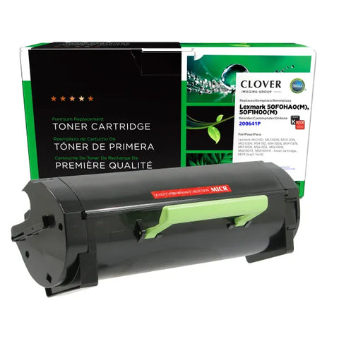 Clover Technologies Group, LLC Remanufactured High Yield MICR Toner Cartridge (Alternative for Lexmark 50F0HA0 50F1H00) (5000 Yield)