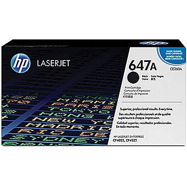 HP 647A (CE260A) Black Original LaserJet Toner Cartridge (8500 Yield)
