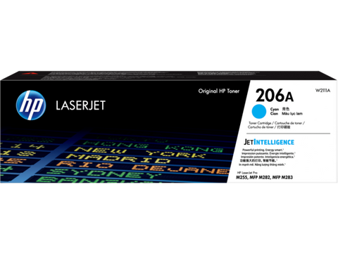 HP 206A (W2111A) Cyan Original LaserJet Toner Cartridge (1250 Yield)